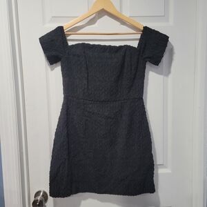 NEW Vineyard Vines womens size 8 black cocktail dress Jacquard off shoulder